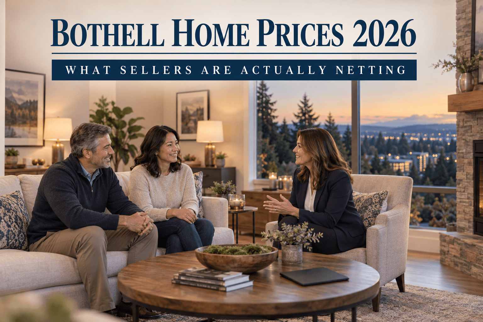 Bothell Washington residential street with homes for sale in 2026