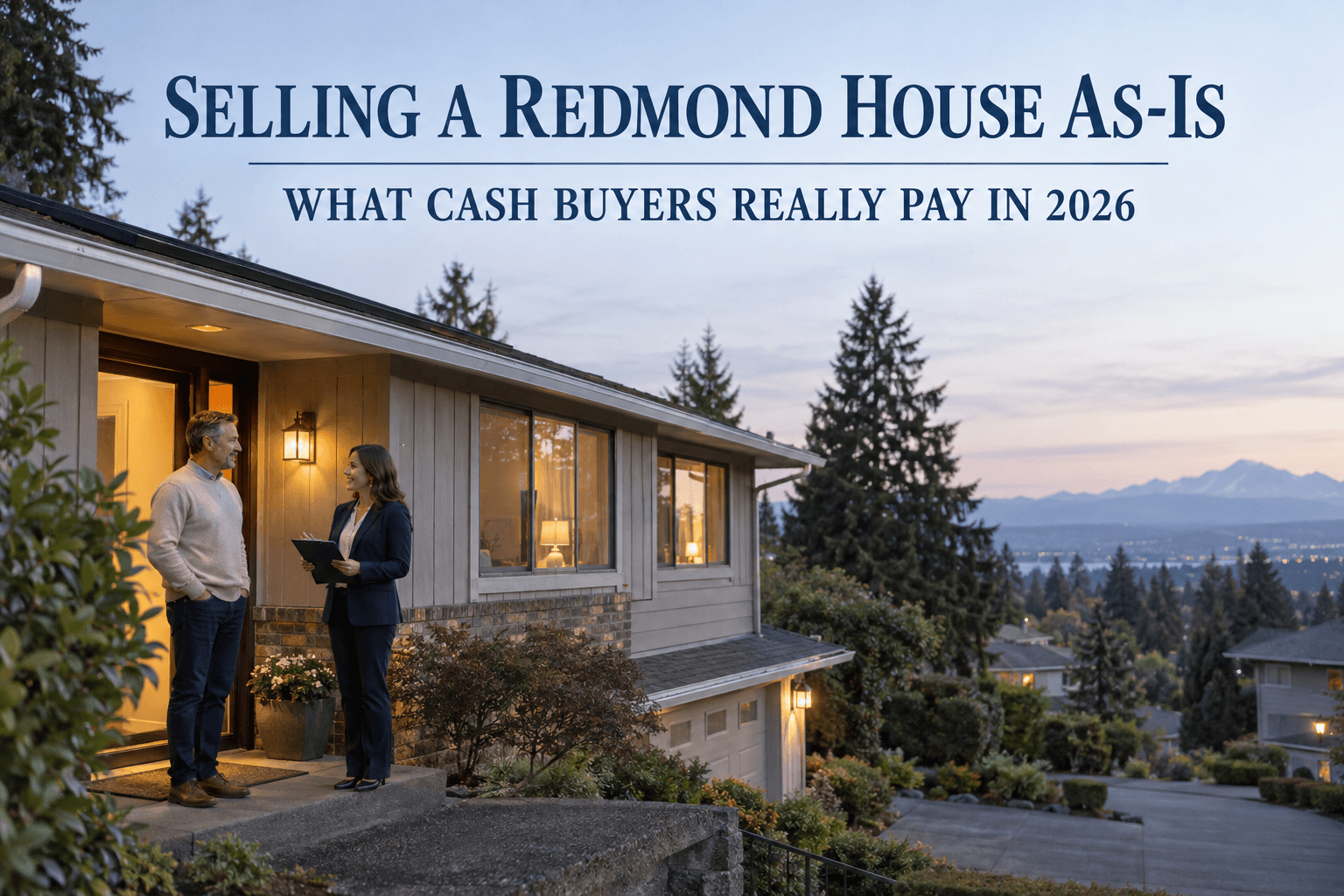 Older Redmond, WA house being prepared for an as-is sale to a cash buyer
