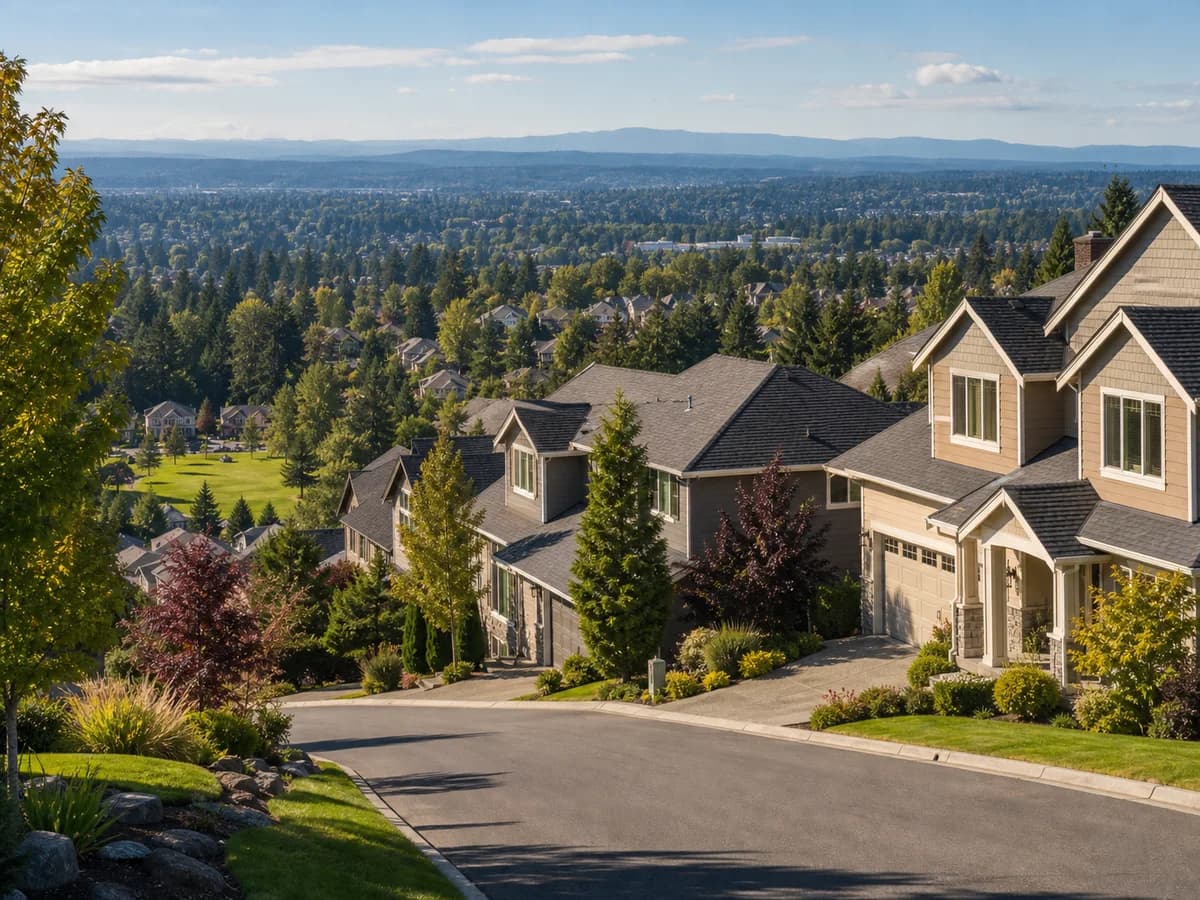 Education Hill Redmond family homes with elevated valley views and mature trees